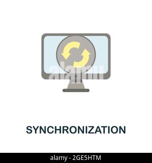 Synchronization icon. Flat sign element from data analytics collection. Creative Synchronization icon for web design, templates, infographics and more Stock Vector