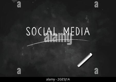 Social Media written with chalk on blackboard icon logo design vector illustration Stock Vector