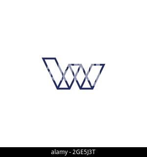 letter vw simple geometric triangle line logo vector Stock Vector