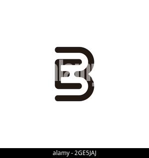 letter be simple linear maze logo vector Stock Vector