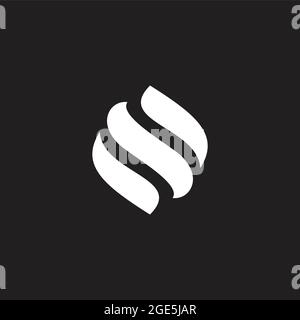 twist air smoke curves simple geometric logo vector Stock Vector