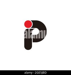 letter ip simple colorful curve colorful logo vector Stock Vector
