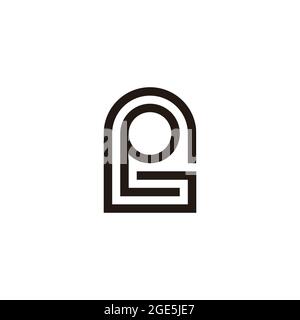 letter pg window shape geometric logo vector Stock Vector