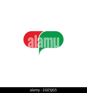 letter p capsule pill medical simple colorful logo vector Stock Vector