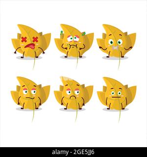 Conkers yellow leafz cartoon character with nope expression. Vector illustration Stock Vector