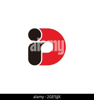 letter id simple colorful curve colorful logo vector Stock Vector