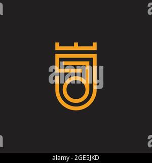 letter jd crown geometric emblem logo vector Stock Vector