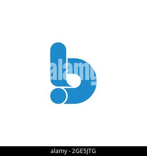 letter ib simple geometric design unique logo vector Stock Vector