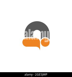 letter n bubble talk simple geometric colorful logo vector Stock Vector