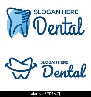 Tooth face smile symbol icon logo design modern Stock Vector