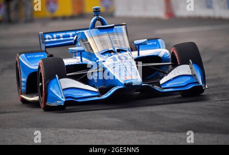 August 08, 2021: NTT IndyCar Series driver Alex Palou drives the NTT Data - Chip Ganassi Racing Honda towards turn six during the inaugural Big Machine Music City Grand Prix on the streets of Nashville in Nashville, TN. Austin McAfee/CSM Stock Photo