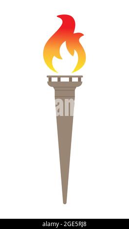 Colored torch icon. Vector image for logos, websites, applications and thematic design, flat style. Stock Vector