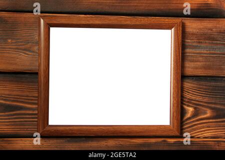 Frame on wooden background. With place for your text. Stock Photo