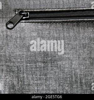 Fabric background. Zipper close up Stock Photo