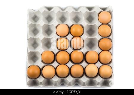 Eggs arranged in a number isolated on white background Stock Photo