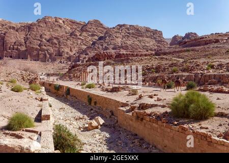 Royal Tombs at the Jabal al Khubtha rock massif in Petra, jordan Stock ...