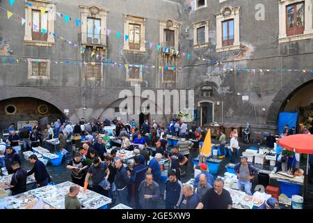 Catania Fish Market, Sicily, Mediterranean Sea, Italy Stock Photo