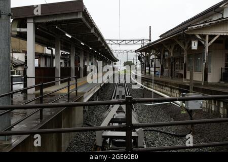 yudanaka, nagano, japan, 2021-13-8 , station at Yudanaka onsen. Stock Photo