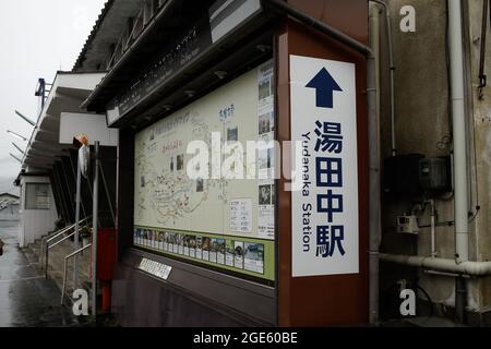 yudanaka, nagano, japan, 2021-13-8 , Yudanaka station. Stock Photo