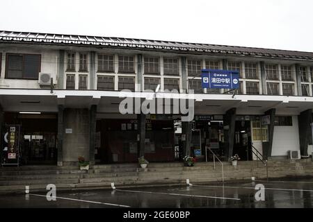 yudanaka, nagano, japan, 2021-13-8 , Yudanaka station.. Stock Photo