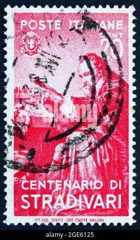 ITALY - CIRCA 1937: a stamp printed in the Italy shows Antonius Stradivarius, Luthier and Crafter of String Instruments, circa 1937 Stock Photo