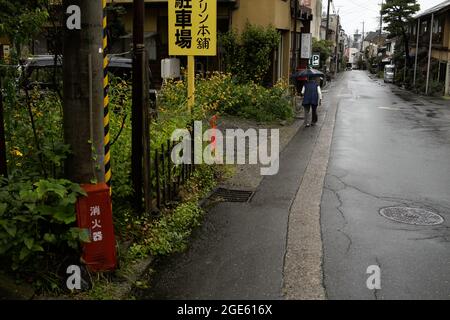 yudanaka, nagano, japan, 2021-13-8 , view of Yudanaka onsen town . Stock Photo