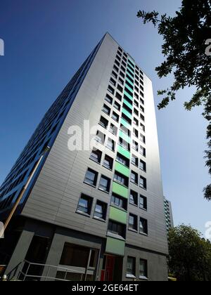 Re-clad high rises residential buildings, Stockport, Manchester, UK Stock Photo