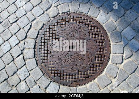 Beautiful Sewerage Opening from Stein am Rhein, Switzerland Stock Photo