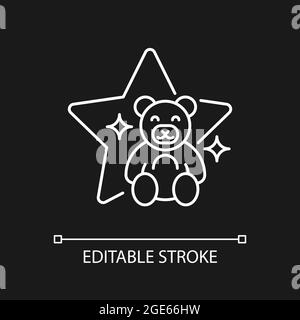 Children show white linear icon for dark theme Stock Vector