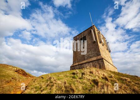 Parson's Folly built on the earthworks of Kemerton Camp Iron Age Hillfort, Bredon Hill, Worcestershire, England Stock Photo