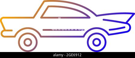 Classic car gradient linear vector icon Stock Vector