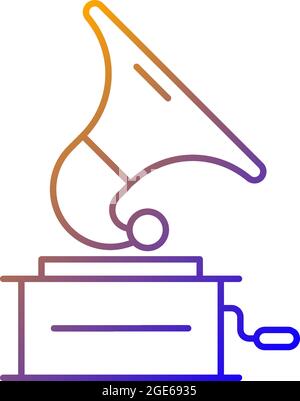 Gramophone gradient linear vector icon Stock Vector