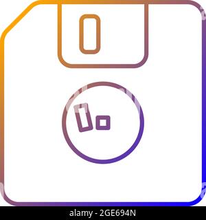 Diskette gradient linear vector icon Stock Vector