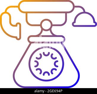 Vintage telephone gradient linear vector icon Stock Vector