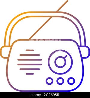 Antique radio gradient linear vector icon Stock Vector