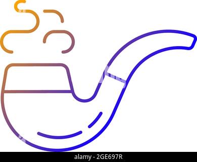 Vintage smoking pipe gradient linear vector icon Stock Vector
