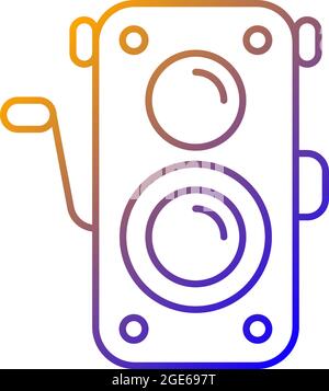 Old photo camera gradient linear vector icon Stock Vector