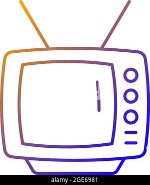 Old-style television gradient linear vector icon Stock Vector