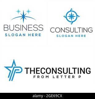 Business consulting travel agency icon logo modern Stock Vector
