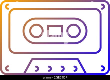 Tape cassette gradient linear vector icon Stock Vector