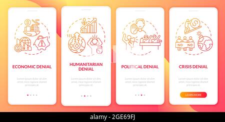 Humanitarian neglection orange onboarding mobile app page screen Stock Vector