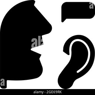 Active listening black glyph icon Stock Vector Image & Art - Alamy