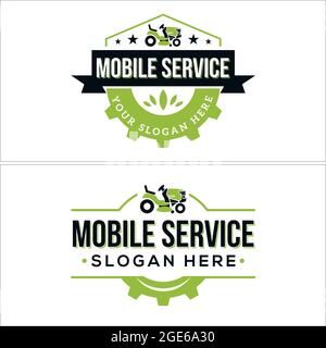 Mobile service tractor agriculture design logo Stock Vector