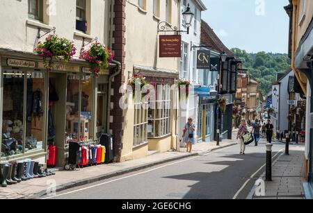 Sherborne, Dorset, England, UK. 2021. Cheap street the main shopping area of this ancient market town of Sherborne, Dorset, UK Stock Photo