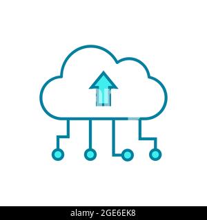 Cloud connections icon. P2P transmission. Online data storage network. Cloud computing concept. Internet of things. Information resources. Vector Stock Vector