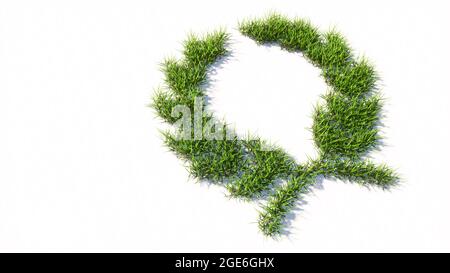 Concept or conceptual green summer lawn grass isolated white background, sign of an laurel wreaths. 3d illustration metaphor for victory, winning Stock Photo