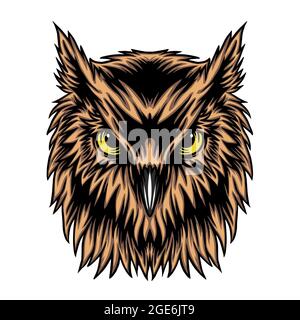 design illustration owl head vecto Stock Vector