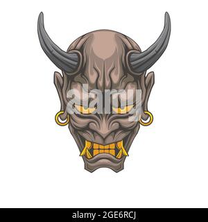 design illustration oni in beground white Stock Vector