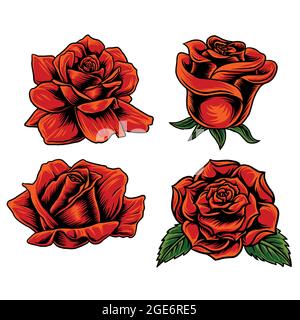 design vector set rose Stock Vector