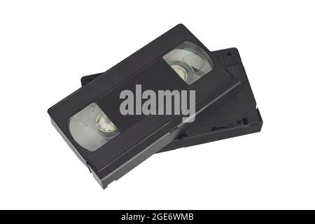 Videocassettes isolated on white background Stock Photo
